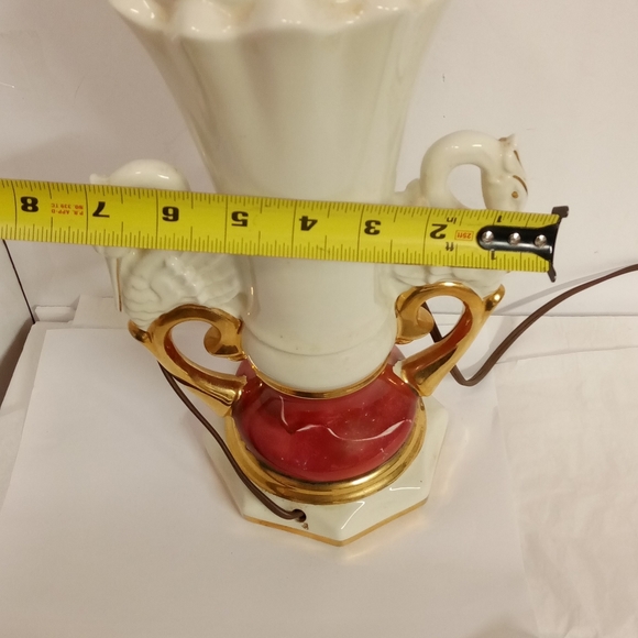 Worrall Swan Hand-Painted Lamp Signed, Porcelains - Picture 5 of 6